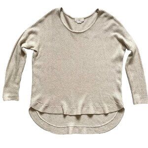 Anthropologie Charli Waffle Knit Sweater Womens Small Beige Cream Long Sleeve